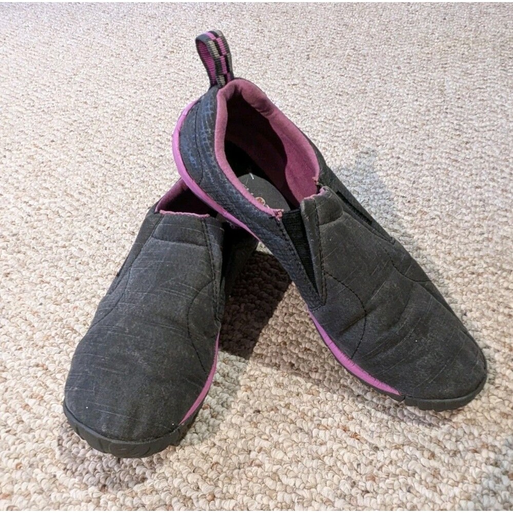 Merrell Jungle Glove Canvas Slip On Shoes Women 8.5 Gray Purple Vibram Outdoor